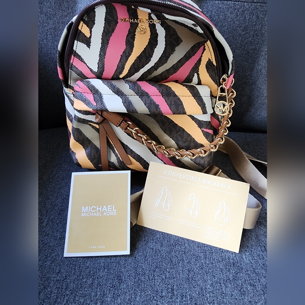 Michael Kors Zebra Stripe Multicolor Backpack